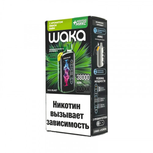 WAKA BLAST 38000 Hard - Лимон лайм + ментол микс